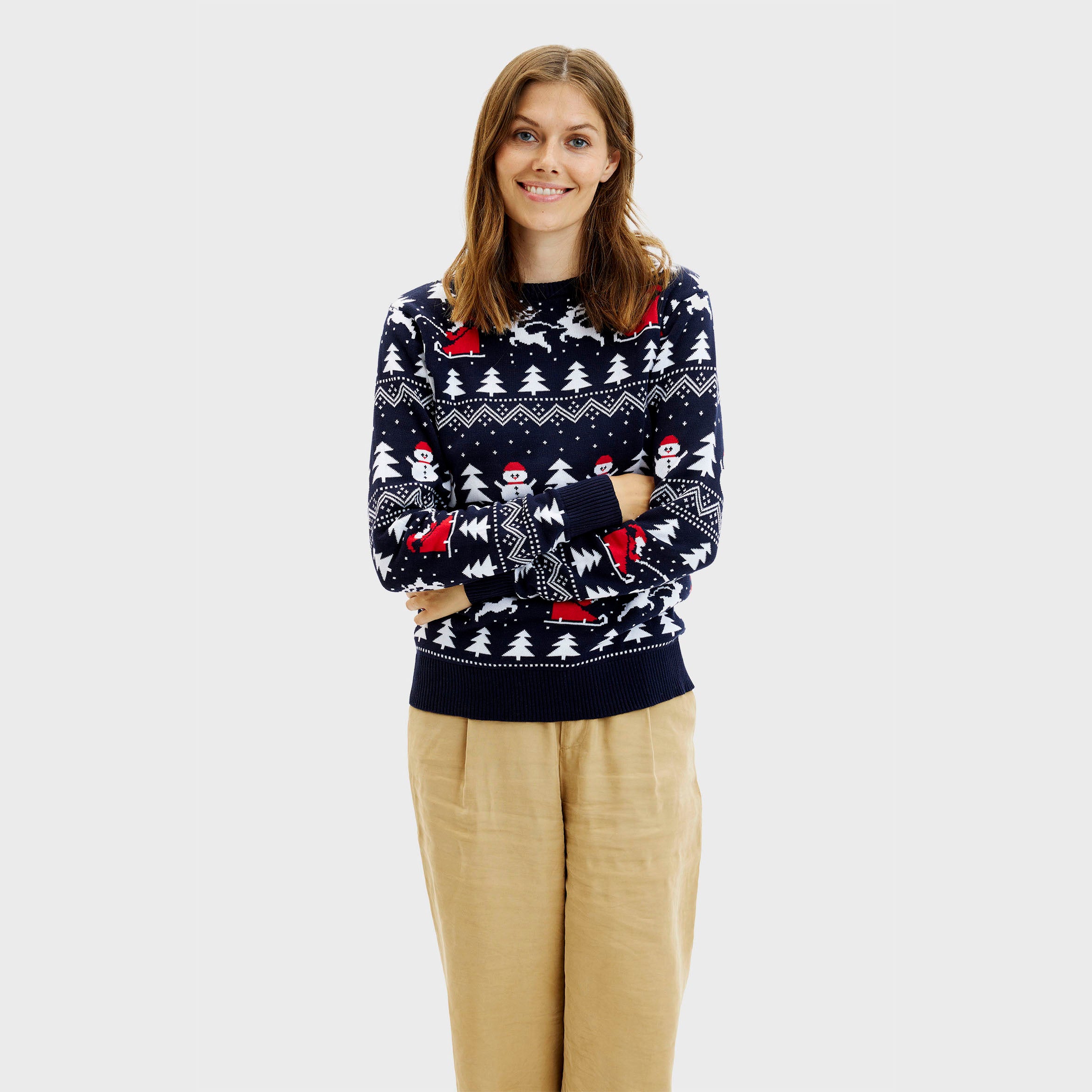 Le Pull De Noël Stylé Bleu - Femme.